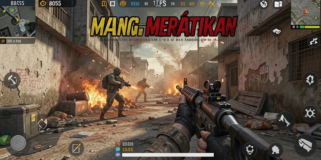 Tampilan aksi mendebarkan dalam game FPS 8055 yang penuh tantangan.