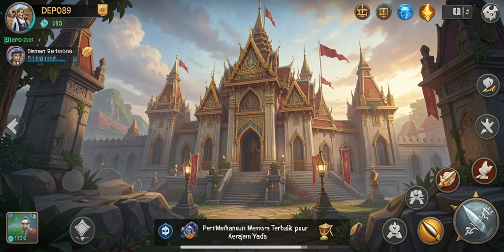 Screenshot DEPO89 menampilkan gameplay menakjubkan Tower Defense.