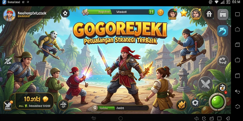 Screenshot utama GOGOREJEKI menunjukkan gameplay strategi yang menarik.
