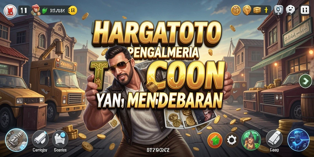 Tampilan gameplay HARGATOTO dengan elemen Tycoon yang menarik.