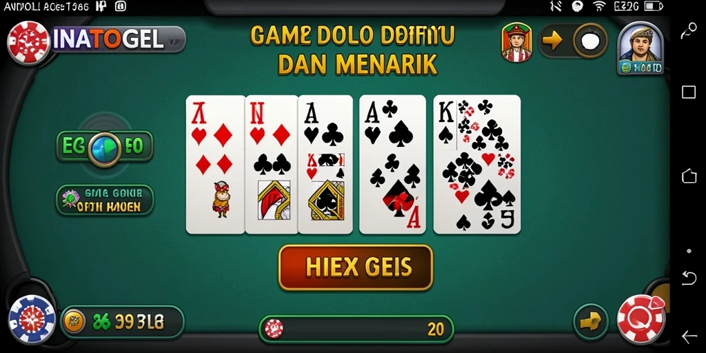 Screenshot gameplay INATOGEL dengan pemain bersaing dalam permainan Domino.