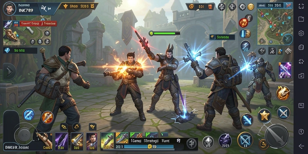 Tangkapan layar dari gameplay INK789 yang menunjukkan strategi pertempuran.