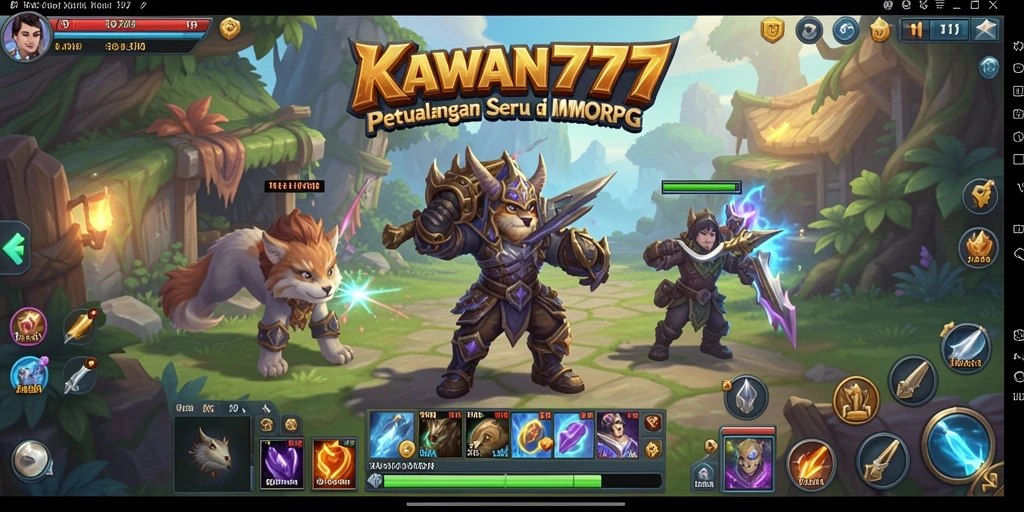 Screenshot KAWAN777 menampilkan aksi pertarungan epik dalam dunia MMORPG.