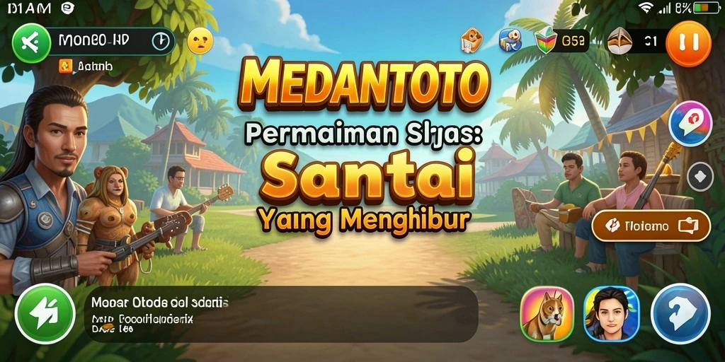 Tampilan gameplay menyenangkan di MEDANTOTO dengan warna-warna cerah.