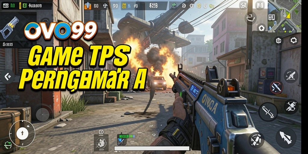 Screenshot OVO99 menampilkan aksi seru dalam gameplay TPS.