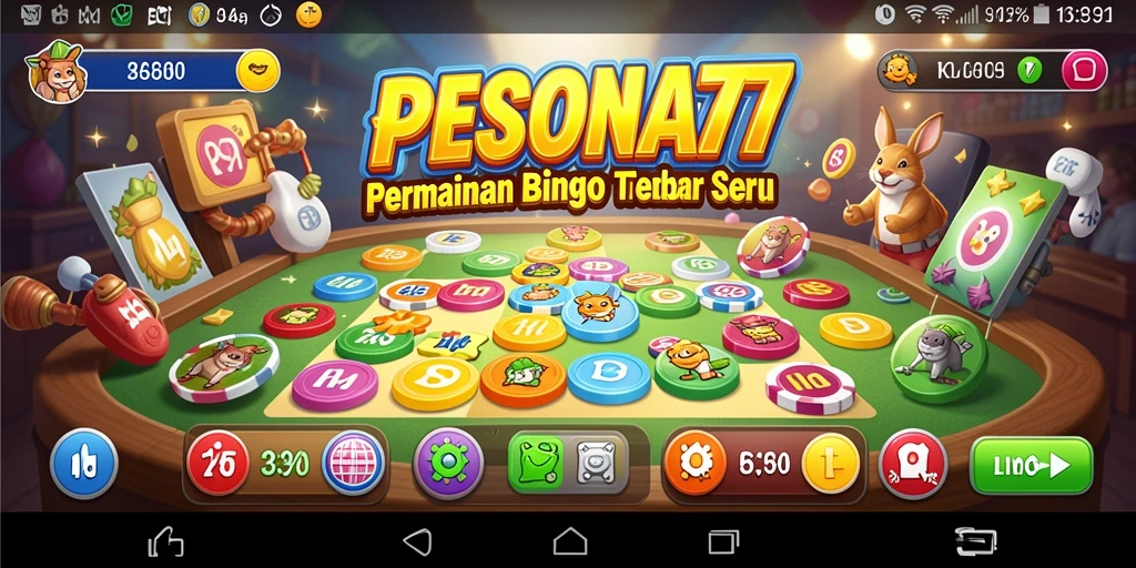 Screenshot utama PESONA77 menunjukkan gameplay Bingo yang seru dan interaktif.