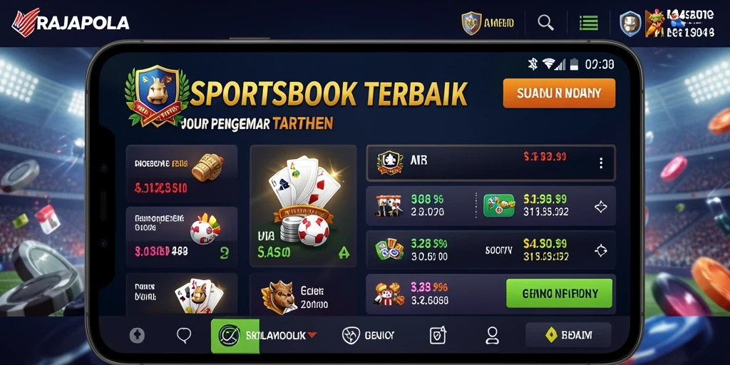 Tampilan menarik dari aplikasi RAJAPOLA dengan berbagai pilihan taruhan olahraga.