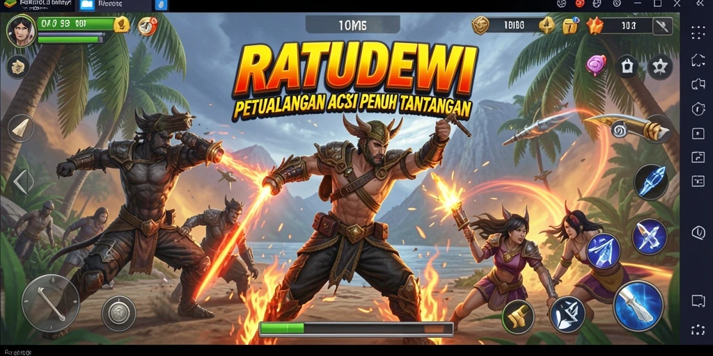 Tangkapan layar gameplay yang menampilkan aksi mendebarkan dalam RATUDEWI.