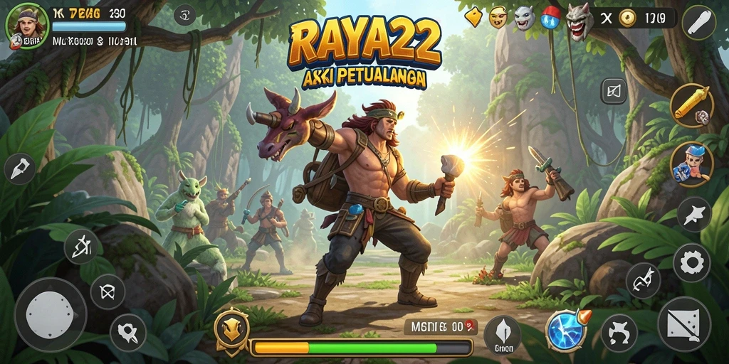 Gameplay RAYA22 menampilkan aksi mendebarkan dan pertarungan seru.