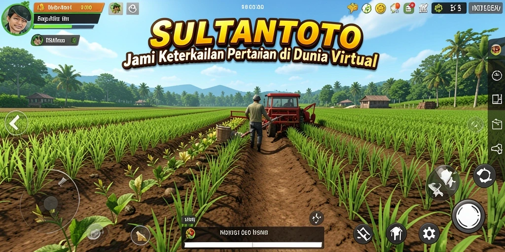 Tampilan gameplay SULTANTOTO saat bertani di ladang.
