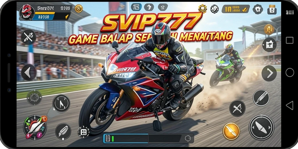 Tampilan mendebarkan dari gameplay balap motor di SVIP777.
