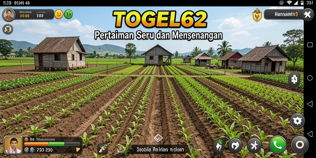 Tampilan gameplay TOGEL62 yang menakjubkan dengan lahan pertanian yang hijau.